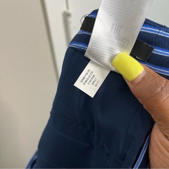 Banana Republic Women Ryan Pants 8 Blue Stripe Office Business Slim Straight - Picture 5 of 11